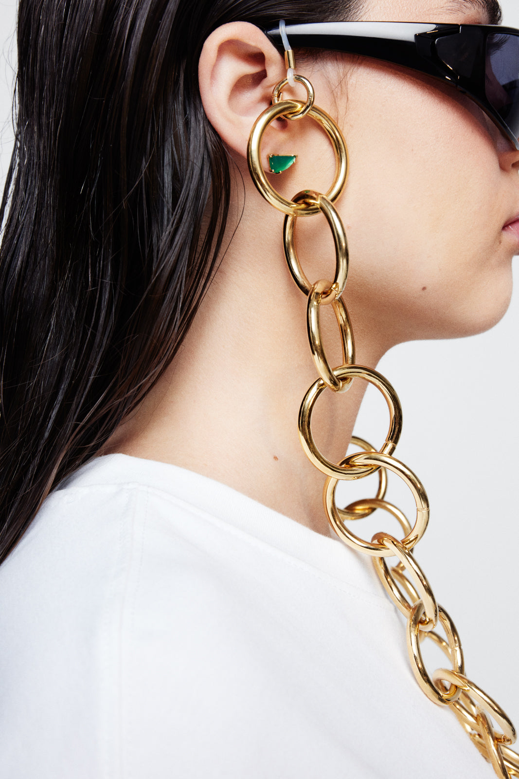 Asymetric Plates Multi Chain Necklace