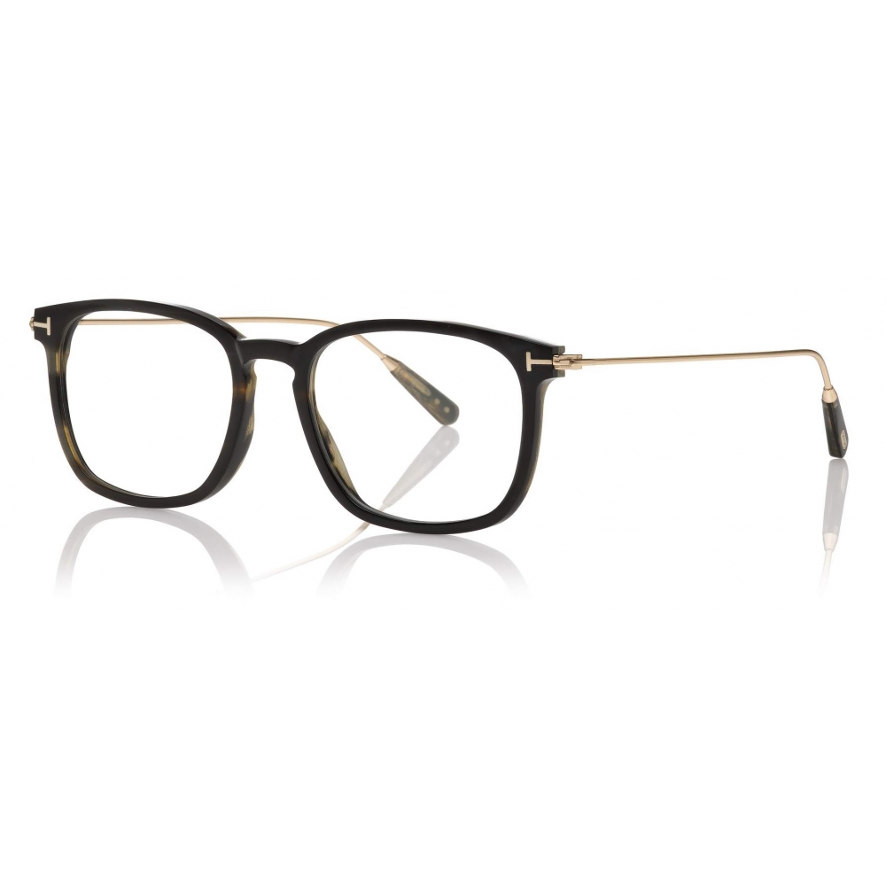 FT5722 P KEY BRIDGE SQUARE HORN OPTICALS BLACK HORN CLEAR