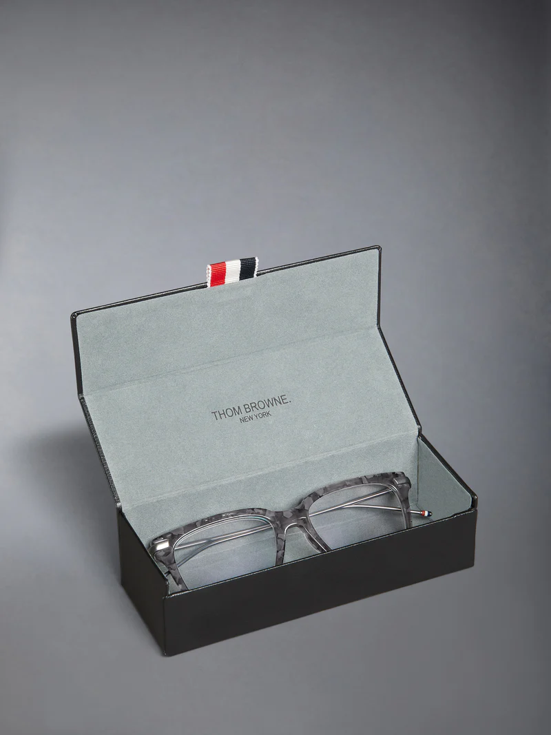 RECTANGULAR EYEGLASSES IN ACETATE 48 GREY TORTOISE CLEAR