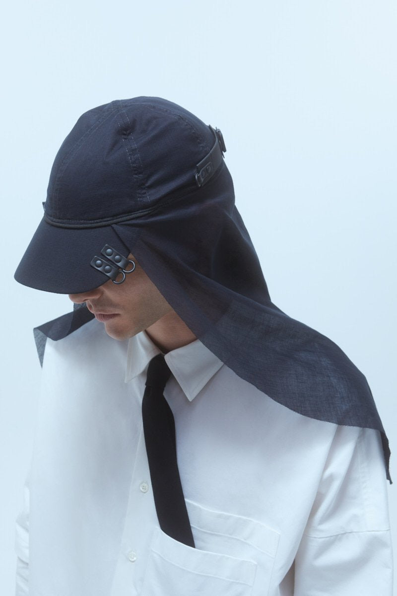 OBJECT C11/BASEBALL CAP WITH VEIL BLACK