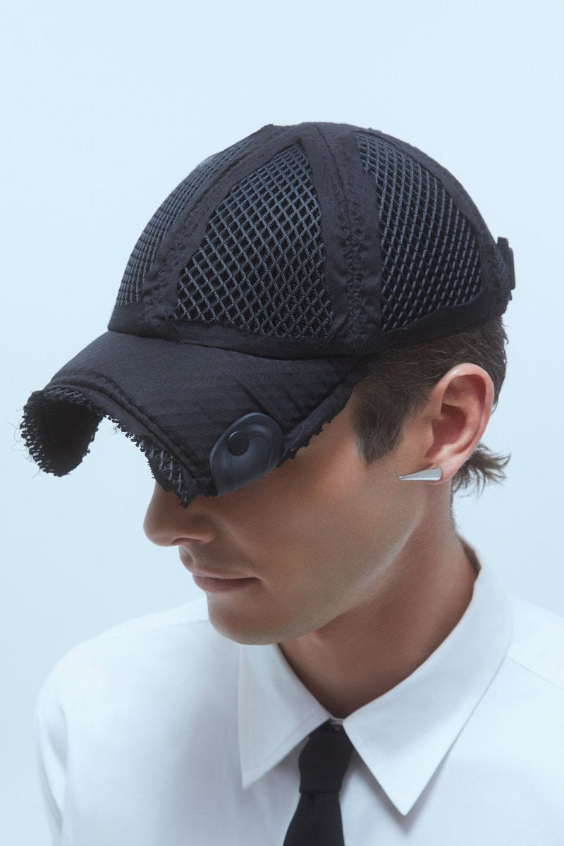 OBJECT CP7/CROPPED BASEBALL CAP BLACK BLACK