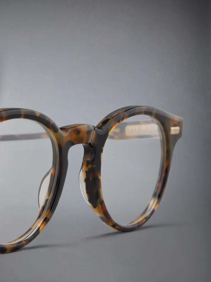 ROUND EYEGLASSES IN ACETATE 38 HONEY TORTOISE CLEAR