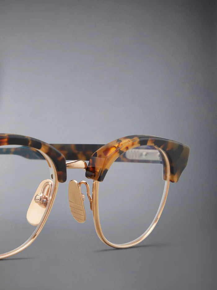 OVAL EYEGLASSES IN ACETATE AND TITANIUM 47 TOKYO TORTOISE &amp; GOLD CLEAR