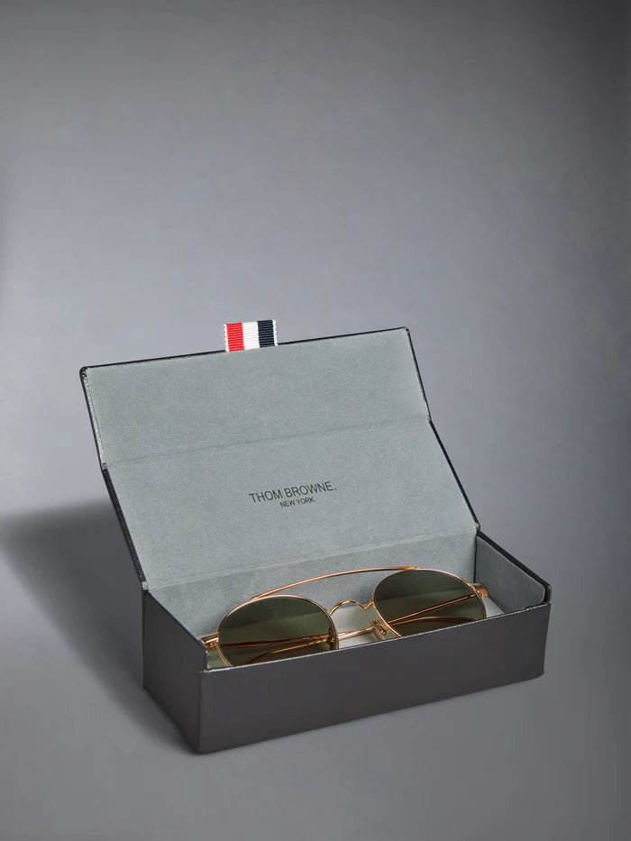 OVAL SUNGLASSES IN TITANIUM 49 WHITE GOLD G 15 GREEN AR