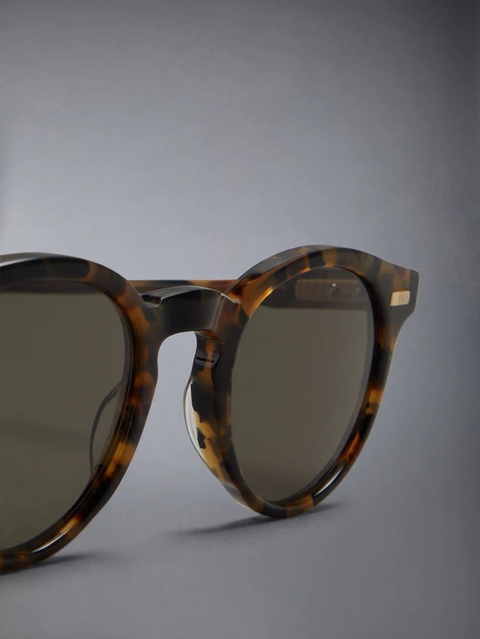 ROUND SUNGLASSES IN ACETATE 45 BROWN TORTOISE
 GREEN LENS G 15 AR