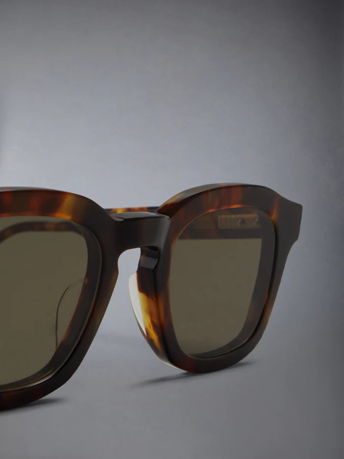 RECTANGULAR SUNGLASSES IN ACETATE 52 BROWN TORTOISE GREEN G 15 AR