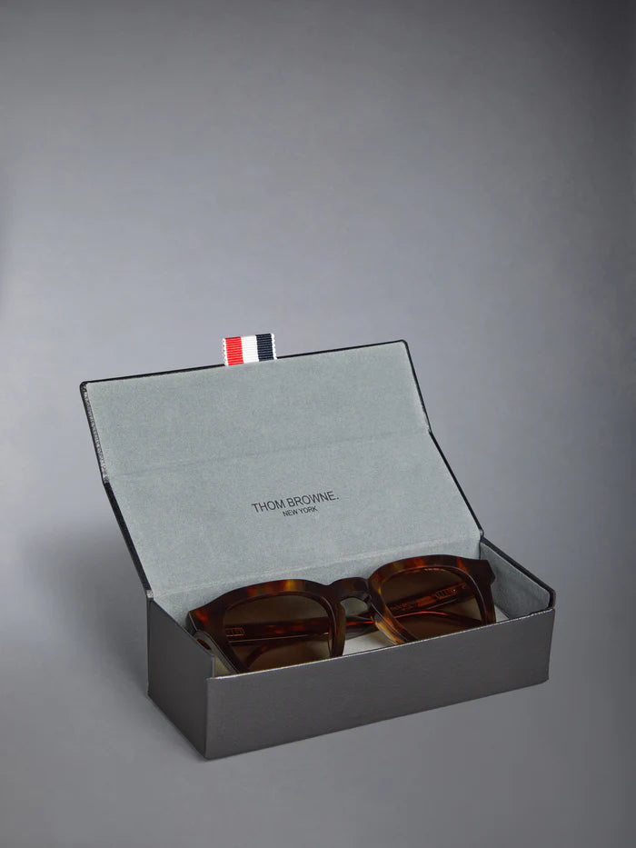 RECTANGULAR SUNGLASSES IN ACETATE 52 BROWN TORTOISE GREEN G 15 AR