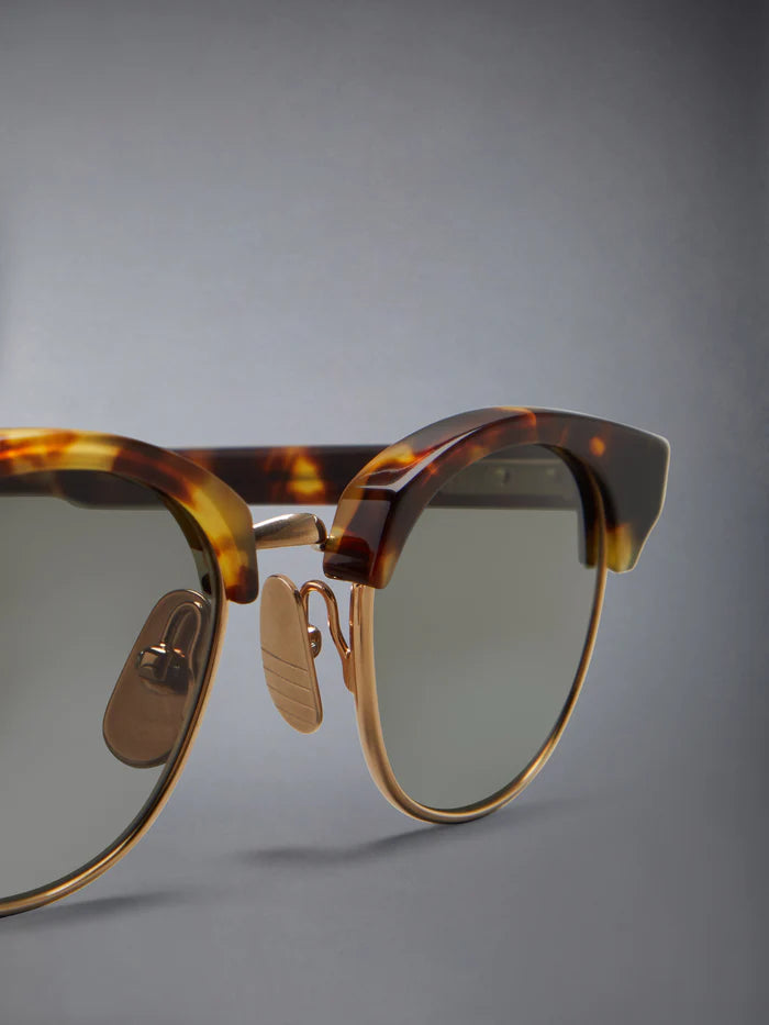 OVAL SUNGLASSES IN ACETATE AND TITANIUM 47 HONEY TORTOISE GREEN AR