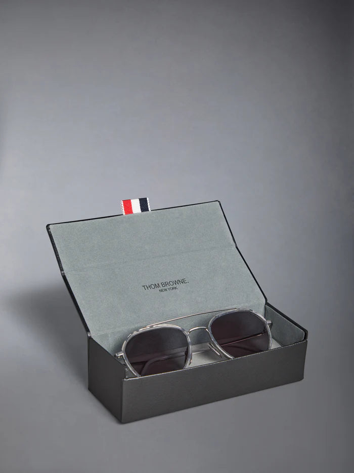 AVIATOR SUNGLASSES IN ACETATE AND TITANIUM 51 GREY TORTOISE 
 DK GREY AR
